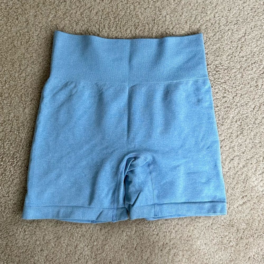 Bright blue biker shorts